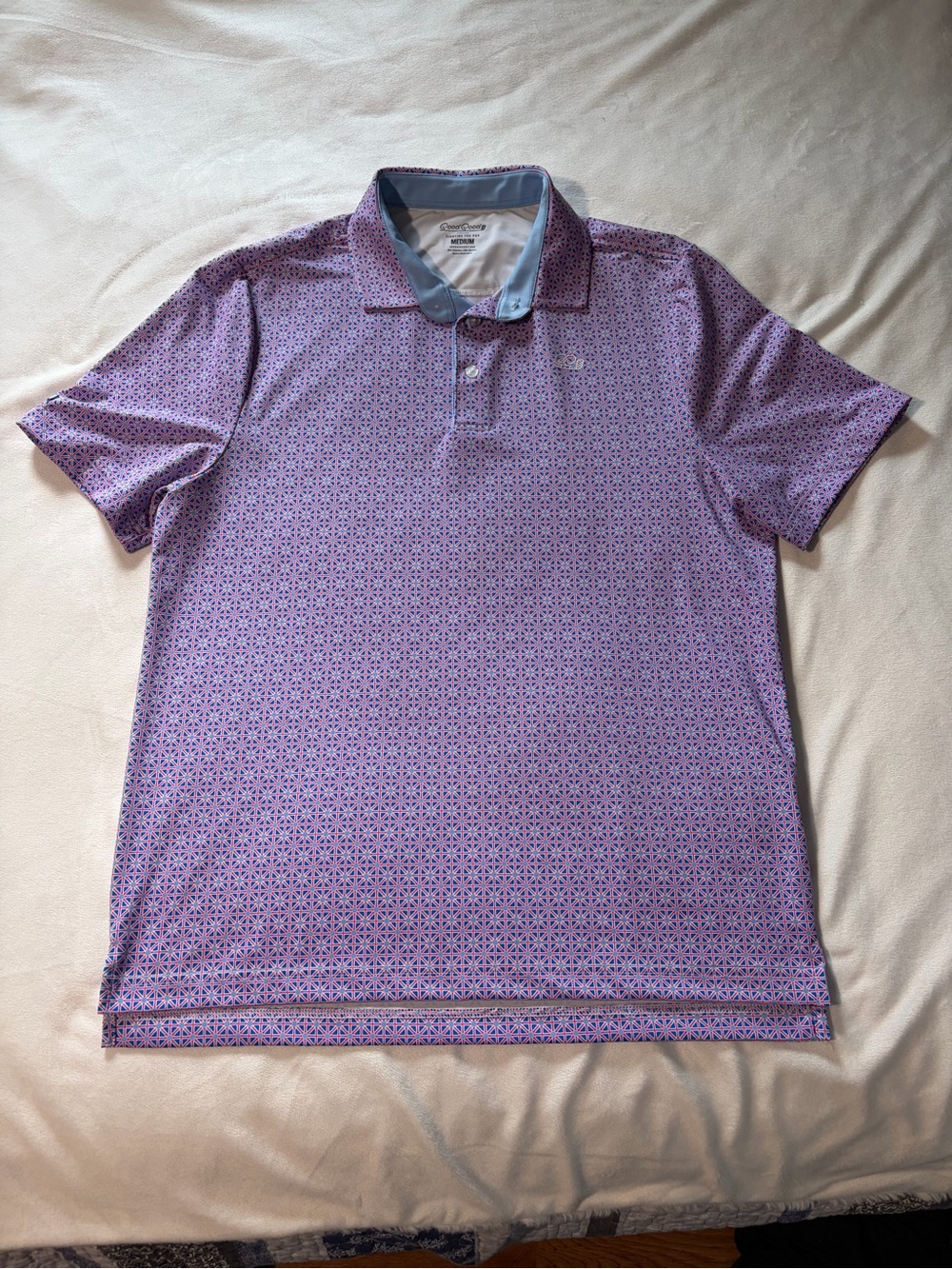 Good Good Golf Men's Purple Patterned Polo Shirt - size M